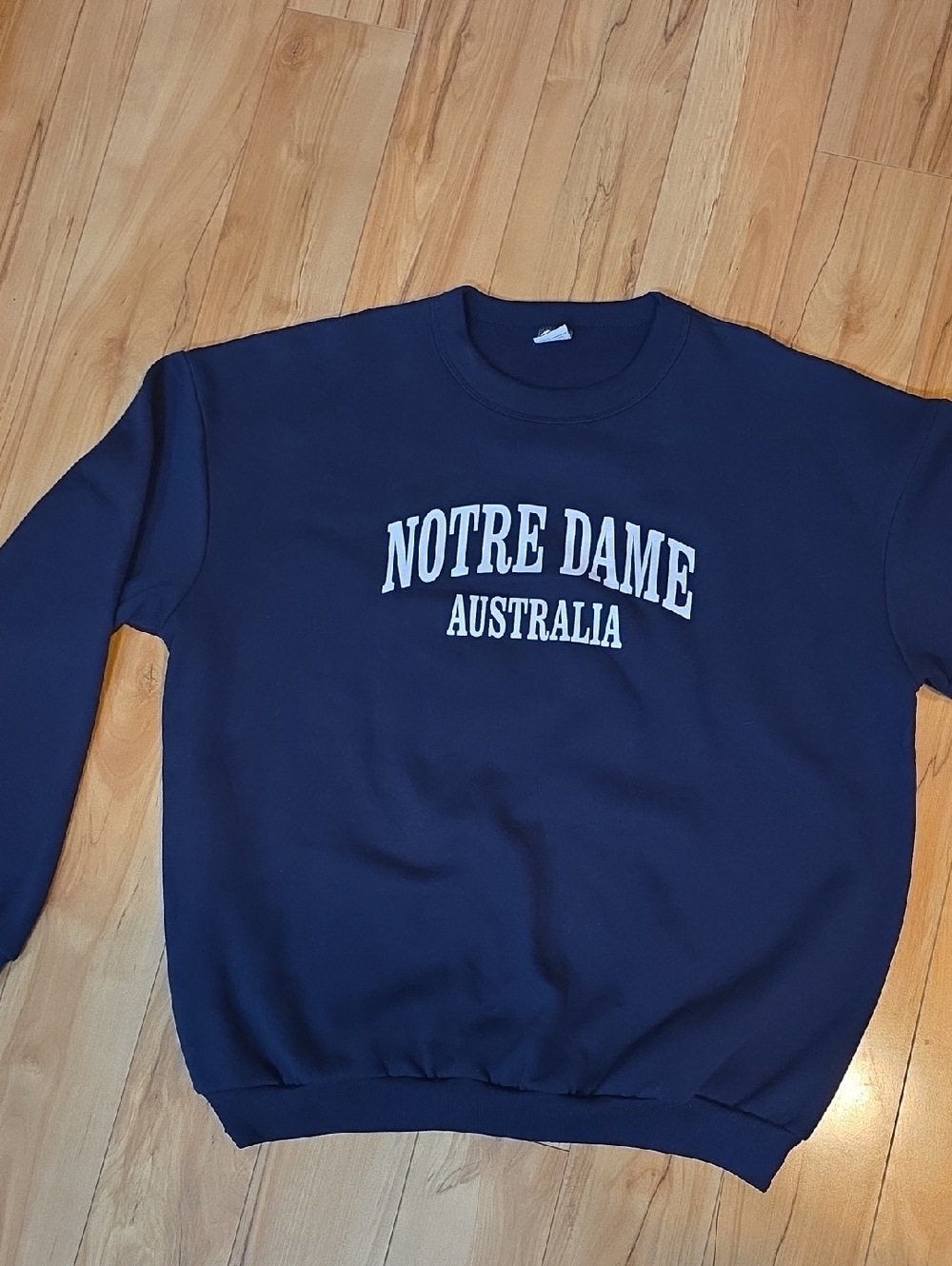 Vintage "Notre Dame Australia" Navy Fleece Sweatshirt Mens XL Like New